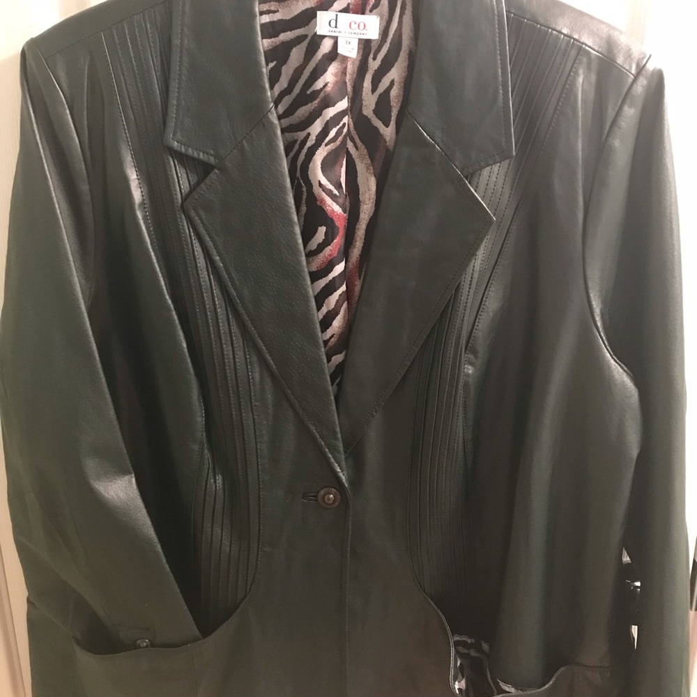 Women’s Teal colored Leather Jacket